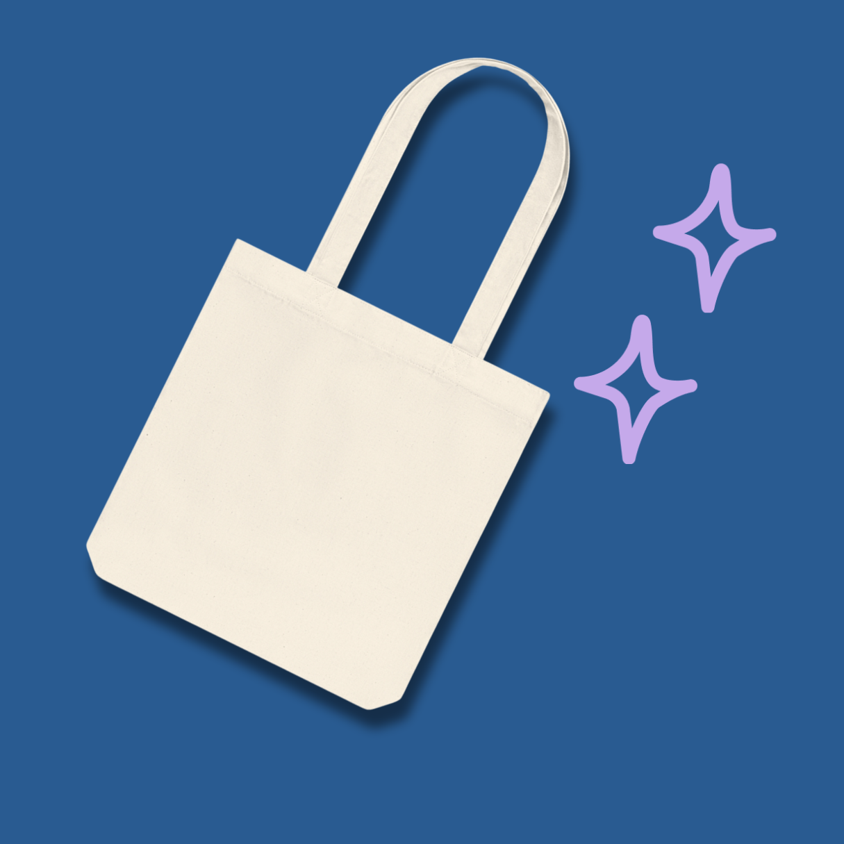 Freelancer by day, overthinker by night - Woven Tote Bag (illustration - grey, natural+blue)