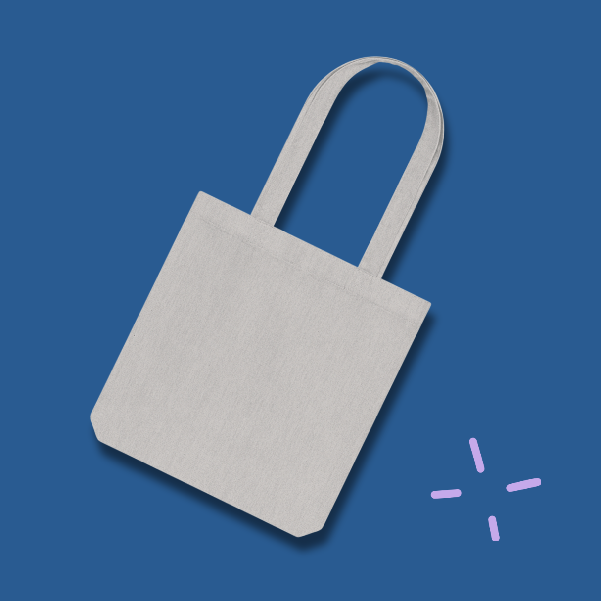 Freelancer by day, overthinker by night - Woven Tote Bag (illustration - grey, natural+blue)