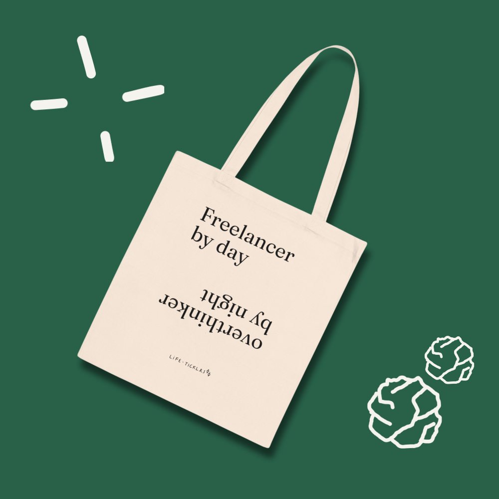 Freelancer by day, overthinker by night - Tote bag (text)