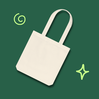 Freelancer by day, overthinker by night - Woven Tote Bag (grey, natural+blue print)