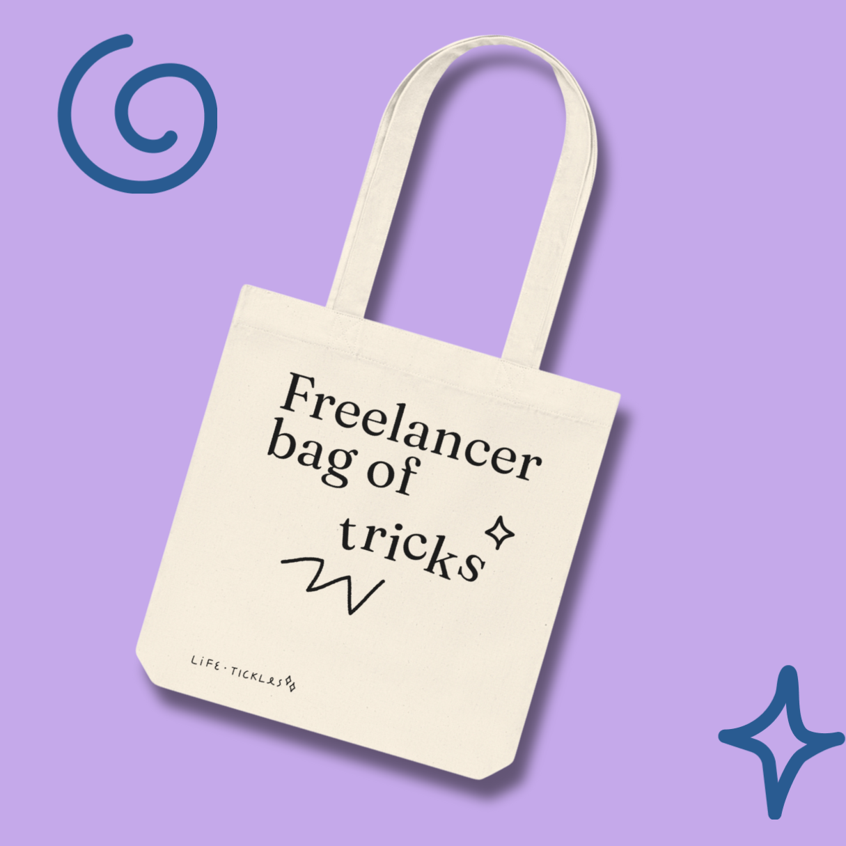 Freelancer bag of tricks - Woven Tote Bag (natural+black)