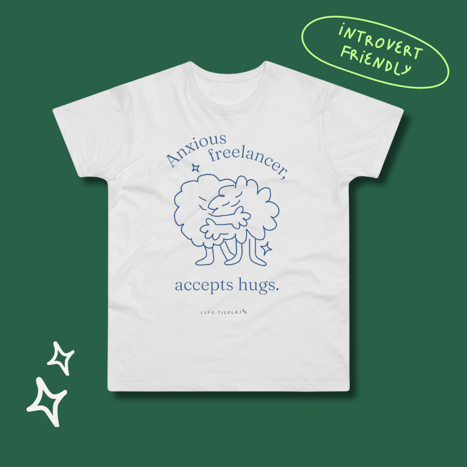 Anxious freelancer, accepts hugs - Men’s T-shirt (big print)