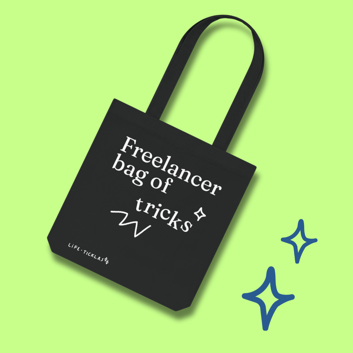 Freelancer bag of tricks - Woven Tote Bag (black+white)