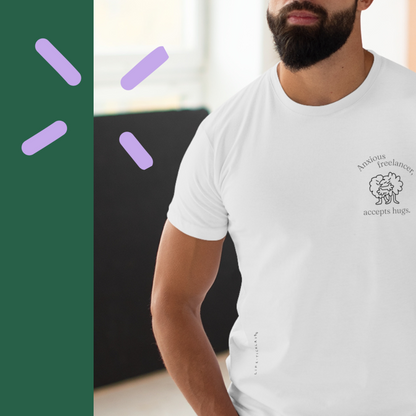 Anxious freelancer, accepts hugs - Men’s T-shirt (small print)