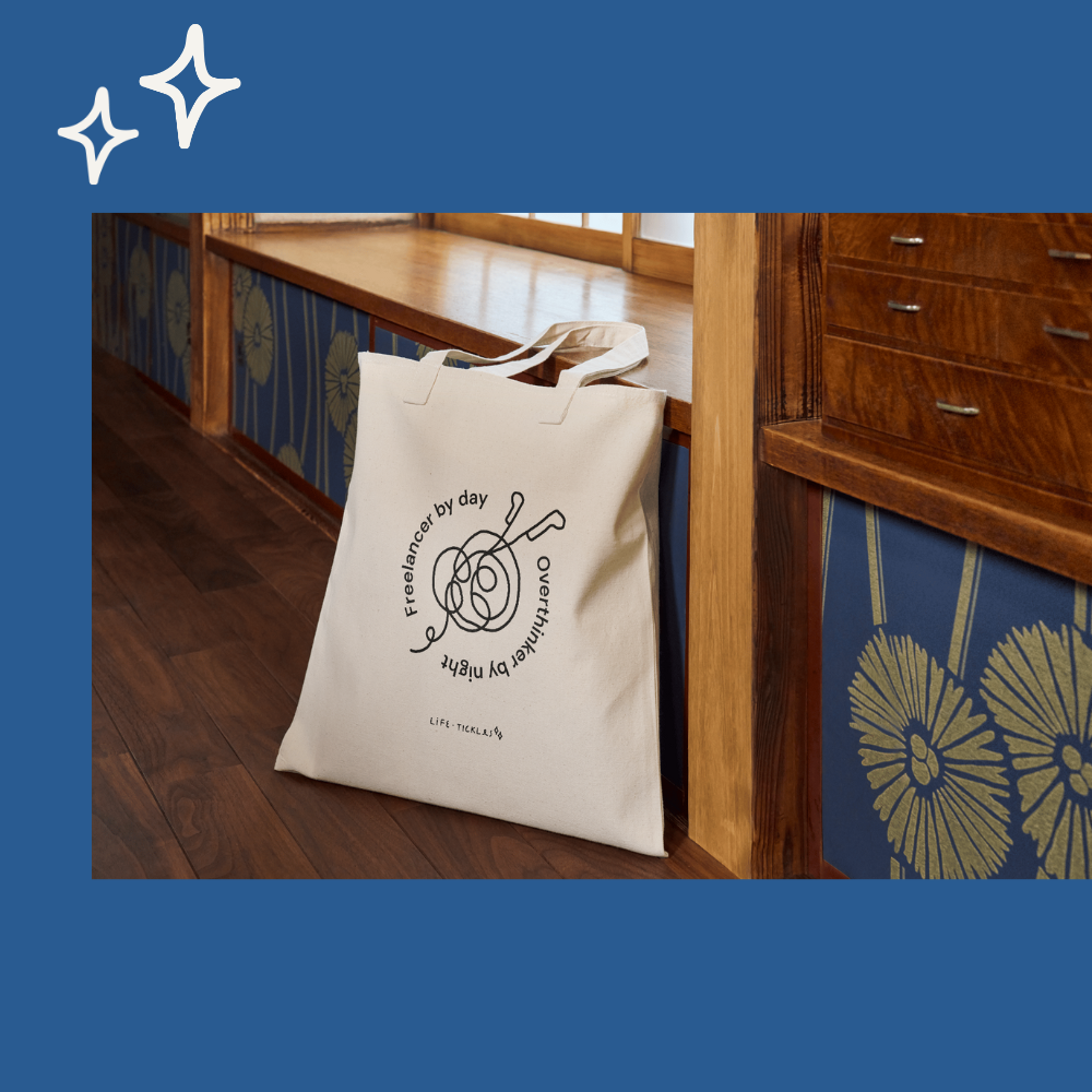 Freelancer by day, overthinker by night - Tote bag (illustration)