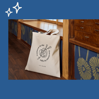 Freelancer by day, overthinker by night - Tote bag (illustration)