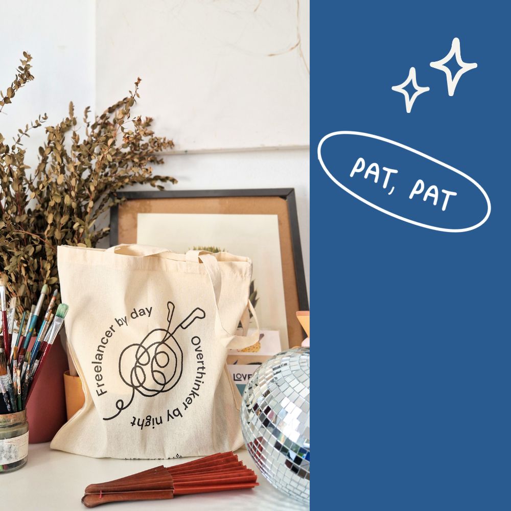 Freelancer by day, overthinker by night - Tote bag (illustration)